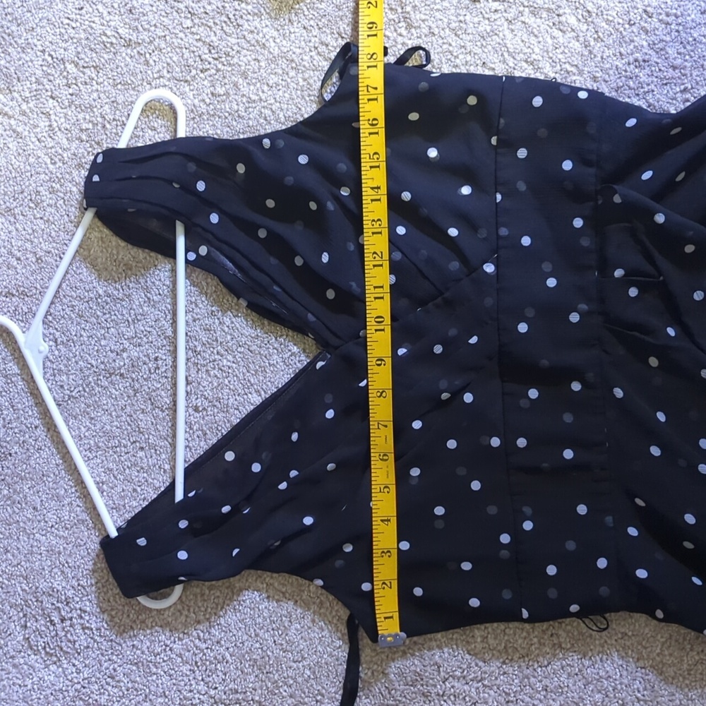 WHBM White House Black Market Polkadot Swing Dancing Dress In Black And White 12 - Picture 15 of 16